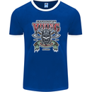 Scandinavian Viking Valhalla Odin Norse God Mens Ringer T-Shirt FotL Royal Blue/White