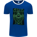 VR Man Virtual Reality Gaming Gamer Mens Ringer T-Shirt FotL Royal Blue/White