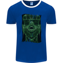 VR Man Virtual Reality Gaming Gamer Mens Ringer T-Shirt FotL Royal Blue/White