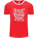 Street Rebel Motorcycles Motorbike Biker Mens Ringer T-Shirt FotL Red/White