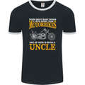 Being An Uncle Biker Motorcycle Motorbike Mens Ringer T-Shirt FotL Black/White