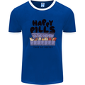 Cats Happy Pills Funny Feline Mens Ringer T-Shirt Royal Blue/White