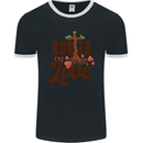 Christian Rooted in Love Christianity Jesus Mens Ringer T-Shirt FotL Black/White