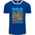 Dad Gamer Legend Fathers Day Gaming Funny Mens Ringer T-Shirt FotL Royal Blue/White