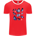 A Butterfly Collection Rhopalocera Mens Ringer T-Shirt FotL Red/White