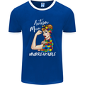 Autistic Mum Unbreakable Autism ASD Mens Ringer T-Shirt FotL Royal Blue/White