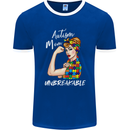 Autistic Mum Unbreakable Autism ASD Mens Ringer T-Shirt FotL Royal Blue/White