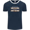 If Mud Aint Flying Motocross Biker 4X4 Mens Ringer T-Shirt FotL Navy Blue/White