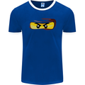 Ninja Eyes Mens Ringer T-Shirt FotL Royal Blue/White