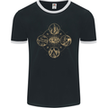 Celestial Elements Astrology Star Sign Mens Ringer T-Shirt FotL Black/White