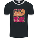 Kawaii Red Panda Japanese Cute Mens Ringer T-Shirt FotL Black/White