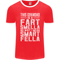 Grandad Is a Fart Smella Funny Fathers Day Mens Ringer T-Shirt FotL Red/White