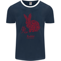 Chinese Zodiac Shengxiao Year of the Rabbit Mens Ringer T-Shirt FotL Navy Blue/White