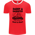 Daddy and Daughter Funny Father's Day Mens White Ringer T-Shirt Red/White