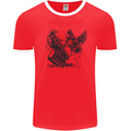Hammer and Raven Vikings Mens Ringer T-Shirt Red/White
