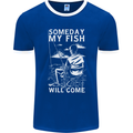 My Fish Will Come Funny Fishing Fisherman Mens Ringer T-Shirt FotL Royal Blue/White