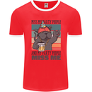 Funny Cat Miss My Party People Alcohol Beer Mens Ringer T-Shirt FotL Red/White