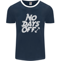 No Days Off Gym Training Top Bodybuilding Mens Ringer T-Shirt FotL Navy Blue/White