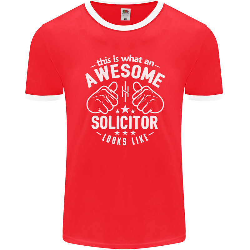 An Awesome Solicitor Looks Like Mens Ringer T-Shirt FotL Red/White