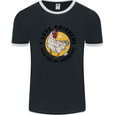 Chickens Poo My Breakfast Funny Food Eggs Mens Ringer T-Shirt FotL Black/White