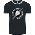 Drumming Weapons of Mass Percussion Funny Mens Ringer T-Shirt FotL Black/White