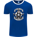 Bikers Don't Go Grey Motorbike Motorcycle Mens Ringer T-Shirt FotL Royal Blue/White