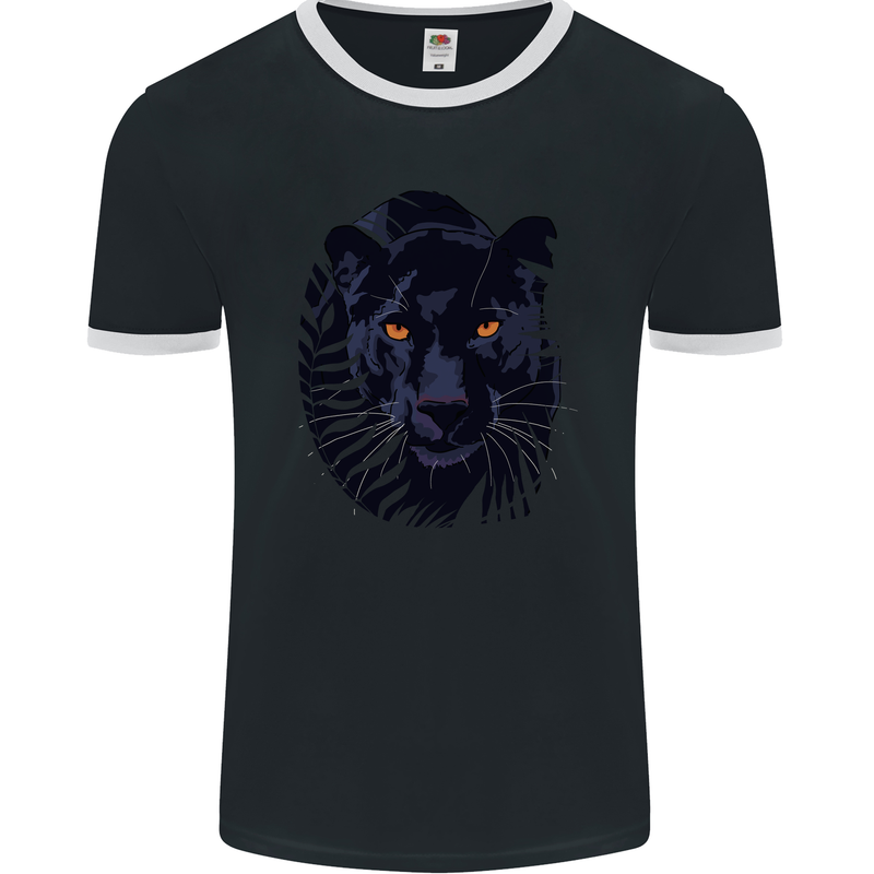 A Black Panther Mens Ringer T-Shirt FotL Black/White