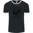 Hedgehogs Just Share the Hedge Funny Mens Ringer T-Shirt FotL Black/White