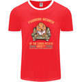 Funny Lazy Couch Potato Watchng TV & Movies Mens Ringer T-Shirt FotL Red/White