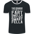 Grandad Is a Fart Smella Funny Fathers Day Mens Ringer T-Shirt FotL Black/White