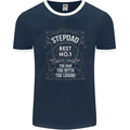 Father's Day No 1 Stepdad Step Dad Funny Mens Ringer T-Shirt FotL Navy Blue/White