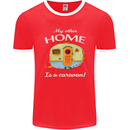 My Other Home Is a Caravan Caravanning Mens Ringer T-Shirt FotL Red/White