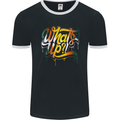 What's up? Colourful Slogan Mens Ringer T-Shirt FotL Black/White