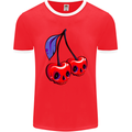 Cherry Skulls Mens Ringer T-Shirt FotL Red/White