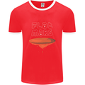 Flat Planet Mars Mens Ringer T-Shirt FotL Red/White