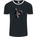 A Vulture Illustration Birds of Prey Mens Ringer T-Shirt FotL Black/White