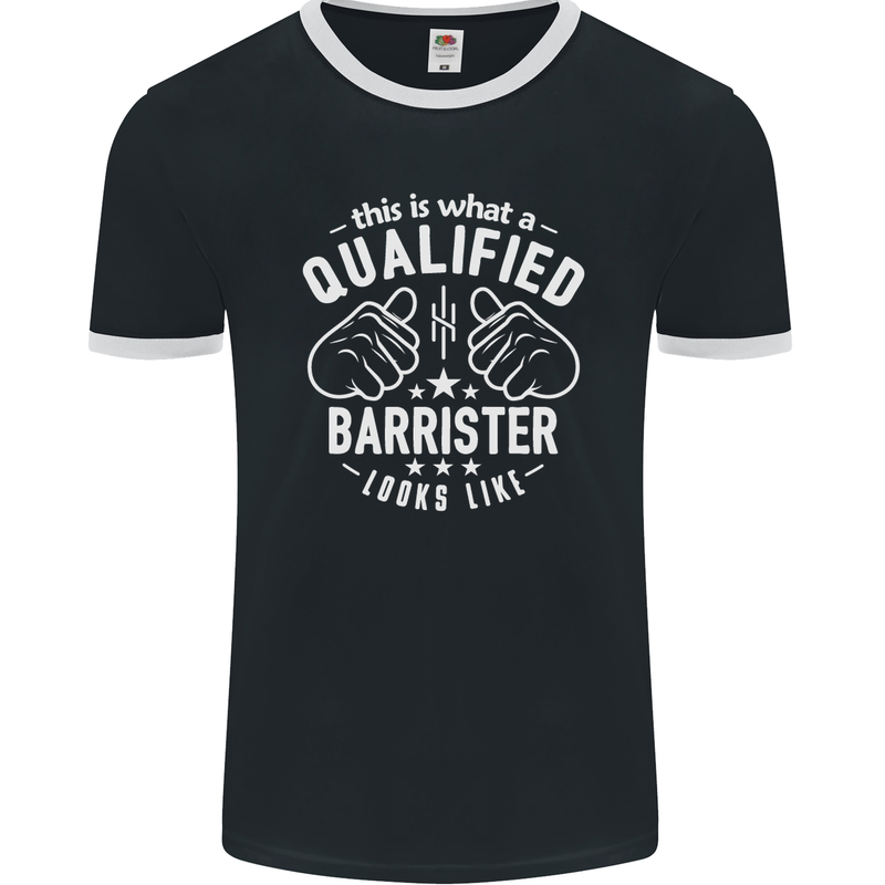 This Is What a Qualified Barrister Looks Like Mens Ringer T-Shirt FotL Black/White