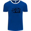 Rhino Ecology Rhinoceroses Mens Ringer T-Shirt FotL Royal Blue/White