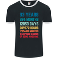 33rd Birthday 33 Year Old Mens Ringer T-Shirt FotL Black/White