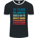 33rd Birthday 33 Year Old Mens Ringer T-Shirt FotL Black/White