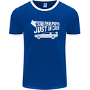 I Drive at 88mph Just in Case Funny Mens Ringer T-Shirt FotL Royal Blue/White