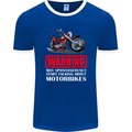 May Start Talking About Motorbikes Funny Mens Ringer T-Shirt FotL Royal Blue/White