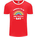 I'm 40 And I'm Still Gay LGBT Mens Ringer T-Shirt FotL Red/White