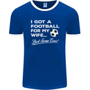 Football for My Wife Best Swap Ever Funny Mens Ringer T-Shirt FotL Royal Blue/White