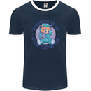 Tested Positive for Tired Teddy Bear Sleeping Mens Ringer T-Shirt FotL Navy Blue/White