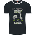 Scooter Four Wheels Move the Body Funny Mens Ringer T-Shirt FotL Black/White