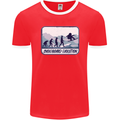 Snowboarding Evolution Funny Snowboarder Mens Ringer T-Shirt FotL Red/White