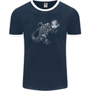 An Argentine Tegu Lizard Mens Ringer T-Shirt FotL Navy Blue/White