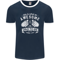 Awesome Dad to Be Looks New Dad Daddy Mens Ringer T-Shirt FotL Navy Blue/White