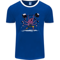 Octopus Gym Training Top Bodybuilding Mens Ringer T-Shirt FotL Royal Blue/White